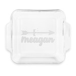 Tribal Arrows Glass Cake Dish with Truefit Lid - 8in x 8in (Personalized)