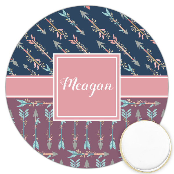 Custom Tribal Arrows Printed Cookie Topper - 3.25" (Personalized)