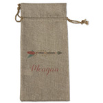 Tribal Arrows Large Burlap Gift Bag - Front (Personalized)