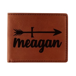 Tribal Arrows Leatherette Bifold Wallet - Single Sided (Personalized)