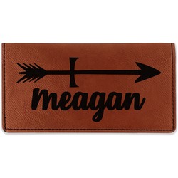 Tribal Arrows Leatherette Checkbook Holder - Single Sided (Personalized)