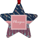 Tribal Arrows Metal Star Ornament - Double Sided w/ Name or Text