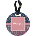 Tribal Arrows Plastic Luggage Tag - Round (Personalized)