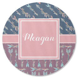 Tribal Arrows Round Rubber Backed Coaster (Personalized)