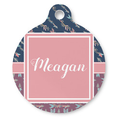 Tribal Arrows Round Pet ID Tag - Large (Personalized)