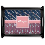 Tribal Arrows Black Wooden Tray - Large (Personalized)