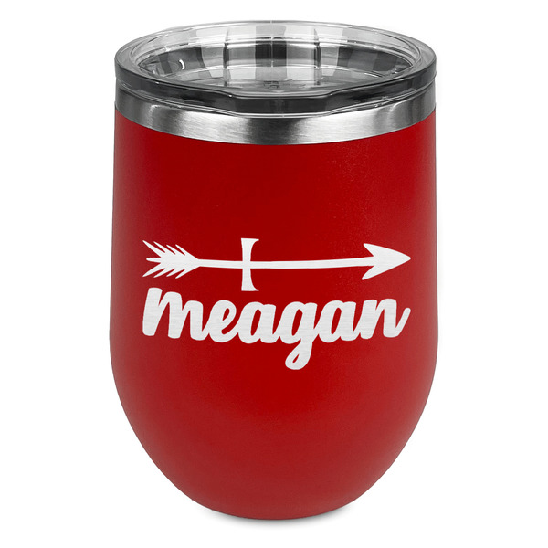 Custom Tribal Arrows Stemless Stainless Steel Wine Tumbler - Red - Single Sided (Personalized)