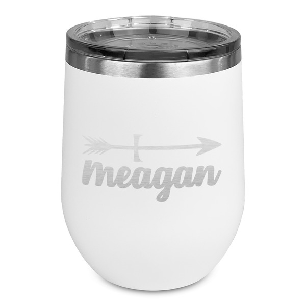 Custom Tribal Arrows Stemless Stainless Steel Wine Tumbler - White - Double Sided (Personalized)