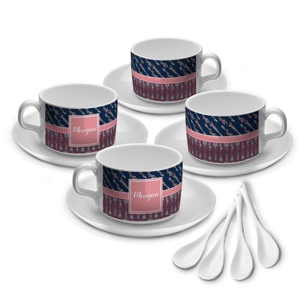 Custom Tribal Arrows Tea Cup - Set of 4 (Personalized)