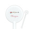 Tribal Arrows White Plastic 5.5" Stir Stick - Round - Closeup