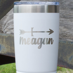 Tribal Arrows 20 oz Stainless Steel Tumbler - White - Double Sided (Personalized)