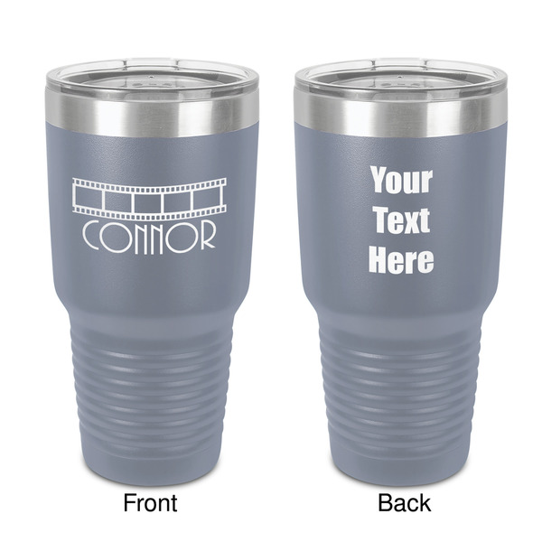 Custom Movie Theater 30 oz Stainless Steel Tumbler - Grey - Double-Sided (Personalized)