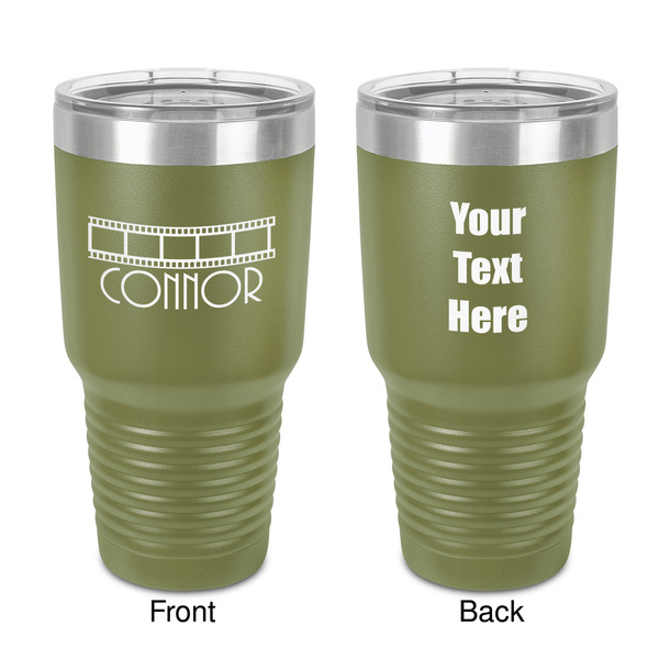 Custom Movie Theater 30 oz Stainless Steel Tumbler - Olive - Double-Sided (Personalized)