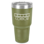 Movie Theater 30 oz Stainless Steel Tumbler - Olive - Single-Sided (Personalized)