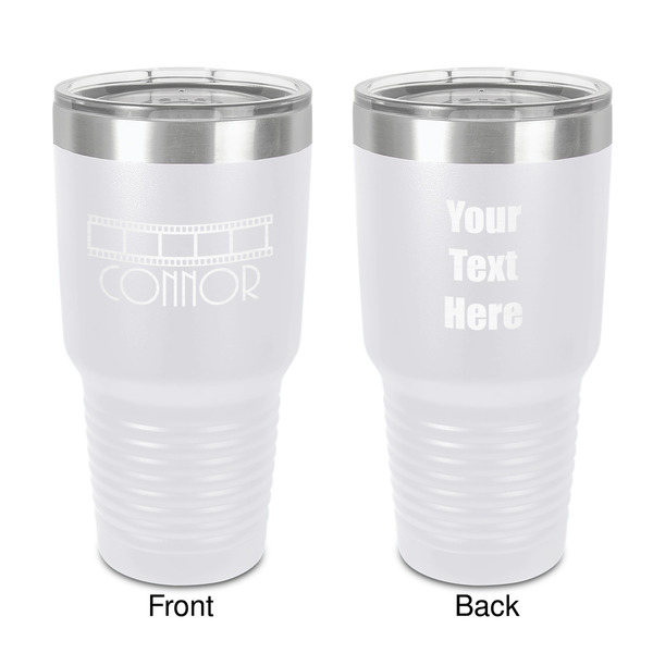 Custom Movie Theater 30 oz Stainless Steel Tumbler - White - Double-Sided (Personalized)