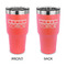 Movie Theater 30 oz Stainless Steel Ringneck Tumblers - Coral - Double Sided - APPROVAL