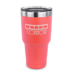 Movie Theater 30 oz Stainless Steel Tumbler - Coral - Single Sided (Personalized)