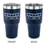 Movie Theater 30 oz Stainless Steel Tumbler - Navy - Double Sided (Personalized)