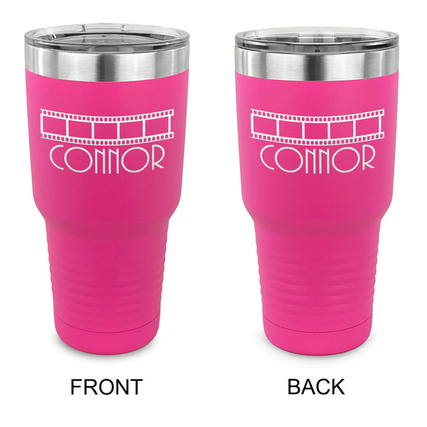 Custom Movie Theater 30 oz Stainless Steel Tumbler - Pink - Double Sided (Personalized)