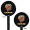 Movie Theater Black Plastic 5.5" Stir Stick - Double Sided - Round - Front & Back