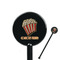 Movie Theater Black Plastic 5.5" Stir Stick - Round - Closeup