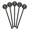 Movie Theater Black Plastic 5.5" Stir Stick - Round - Fan View