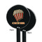 Movie Theater Black Plastic 5.5" Stir Stick - Single Sided - Round - Front & Back