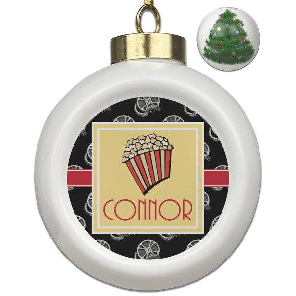 Custom Movie Theater Ceramic Ball Ornament - Christmas Tree (Personalized)
