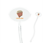 Movie Theater 7" Oval Plastic Stir Sticks - Clear (Personalized)