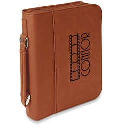 Movie Theater Leatherette Bible Cover with Handle & Zipper - Small - Single Sided (Personalized)