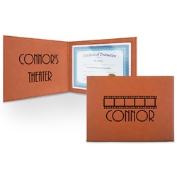 Movie Theater Leatherette Certificate Holder - Front and Inside (Personalized)
