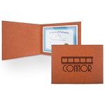 Movie Theater Leatherette Certificate Holder - Front (Personalized)