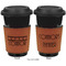 Movie Theater Cognac Leatherette Mug Sleeve - Double Sided Apvl