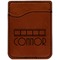 Movie Theater Cognac Leatherette Phone Wallet close up