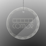 Movie Theater Engraved Glass Ornament - Round (Personalized)