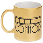 Movie Theater Metallic Gold Mug (Personalized)