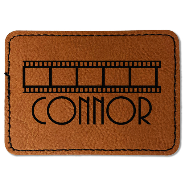 Custom Movie Theater Faux Leather Iron On Patch - Rectangle (Personalized)