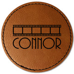 Movie Theater Faux Leather Iron On Patch - Round (Personalized)