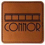 Movie Theater Faux Leather Iron On Patch - Square (Personalized)