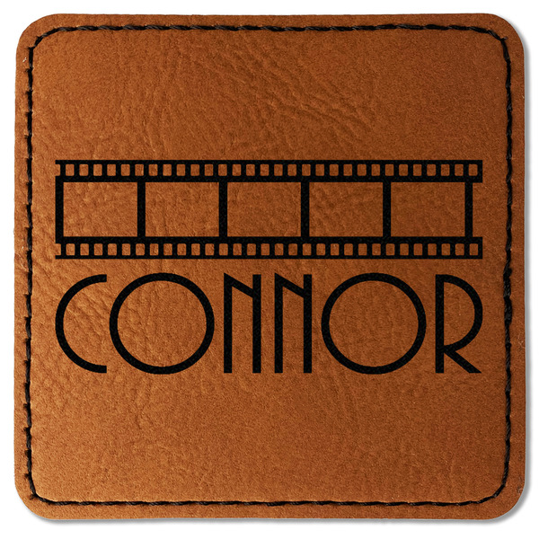 Custom Movie Theater Faux Leather Iron On Patch - Square (Personalized)