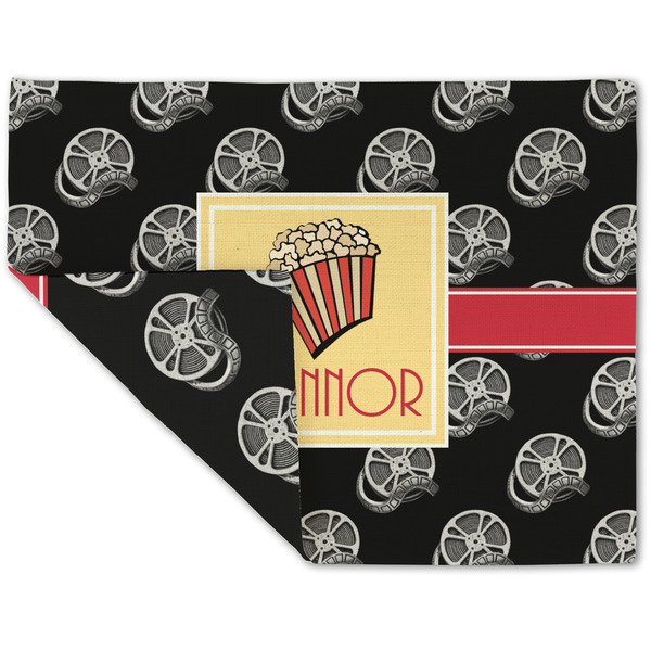 Custom Movie Theater Double-Sided Linen Placemat - Single w/ Name or Text