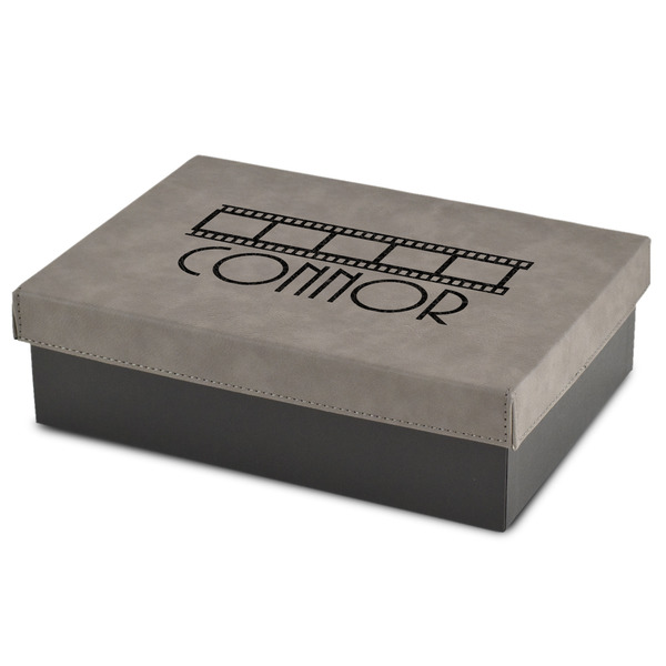 Custom Movie Theater Gift Boxes w/ Engraved Leather Lid (Personalized)