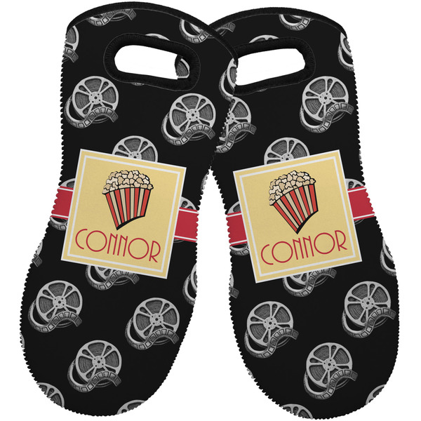 Custom Movie Theater Neoprene Oven Mitts - Set of 2 w/ Name or Text