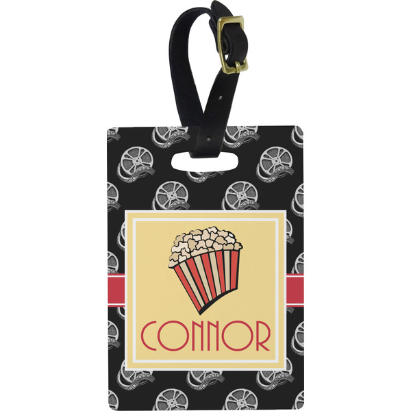 Custom Movie Theater Plastic Luggage Tag - Rectangular w/ Name or Text