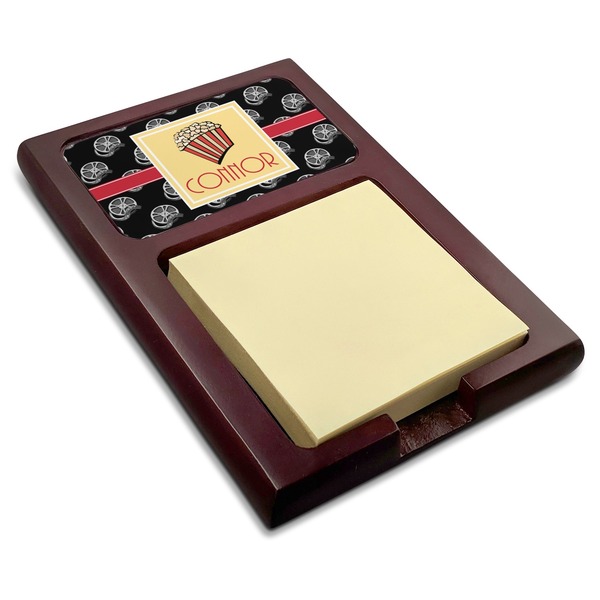 Custom Movie Theater Red Mahogany Sticky Note Holder (Personalized)