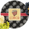 Movie Theater Round Linen Placemats - Front (w flowers)