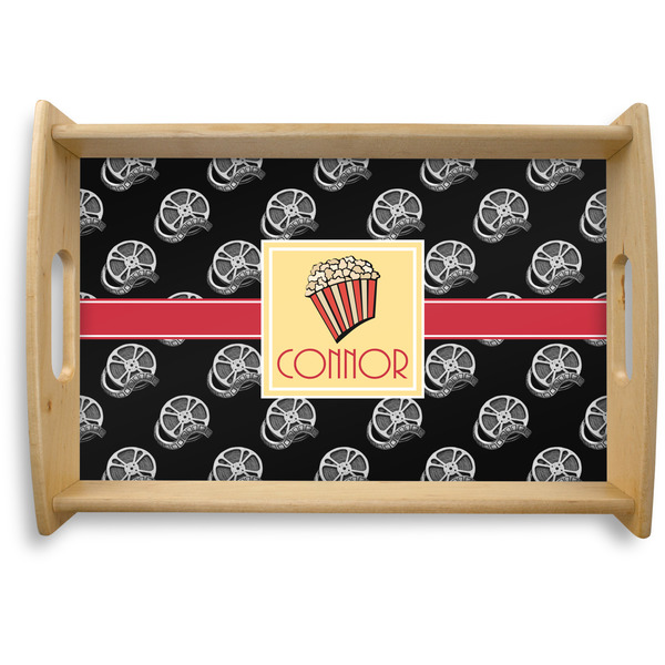 Custom Movie Theater Natural Wooden Tray - Small w/ Name or Text