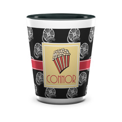 Movie Theater Ceramic Shot Glass - 1.5 oz - Two Tone - Set of 4 (Personalized)