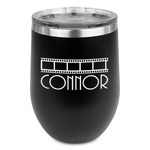 Movie Theater Stemless Stainless Steel Wine Tumbler - Black - Double Sided (Personalized)