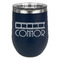 Movie Theater Stainless Wine Tumblers - Navy - Double Sided - Front